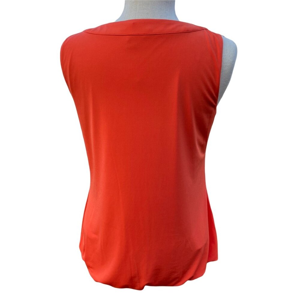 Alfani Womens Bubble Hem Tank Top Mandarin Red Sleeveless Silvertone Ring - Picture 9 of 11